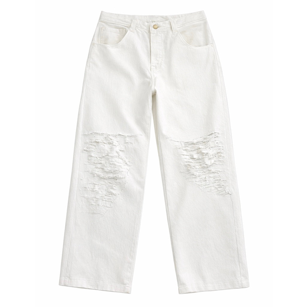 DISTRESSED WHITE JEANS